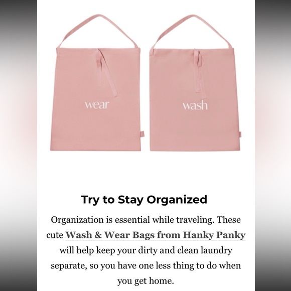 NWT 2pc HANKY PANKY “Wash” And “Wear” Travel Bags Tote Set - Picture 8 of 10